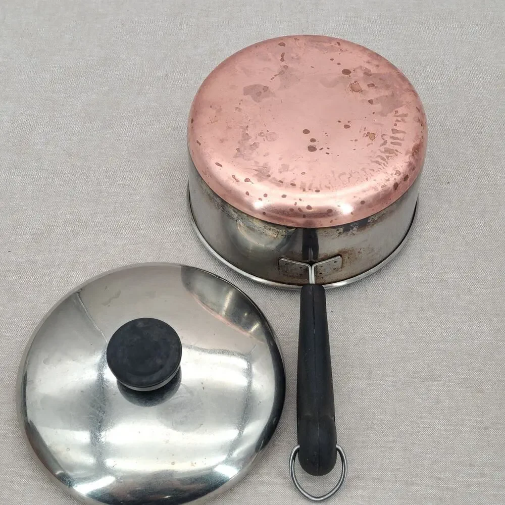 VTG Revere Ware 6+ Piece Saucepan Set with Lids - Copper Pre-1968 Process Patent